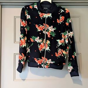 Zara floral bomber jacket